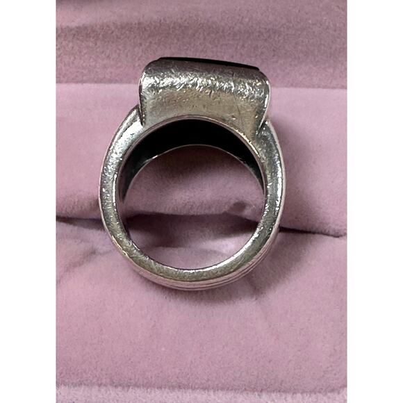 James Avery Retired Onyx Ring - Size 5 Sterling Silver Heavy - Picture 2 of 11